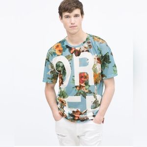 Floral Blue Mens Shirt by Zara